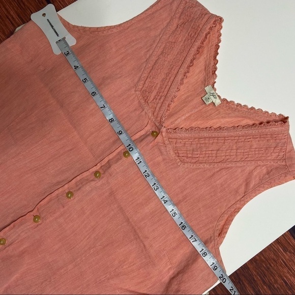J. Jill Linen Sleeveless Button-front Top - Orange - M - Picture 4 of 7